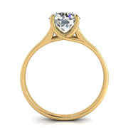 Solitaire bague diamant synthétique rond 1.20 carat or jaune Carina